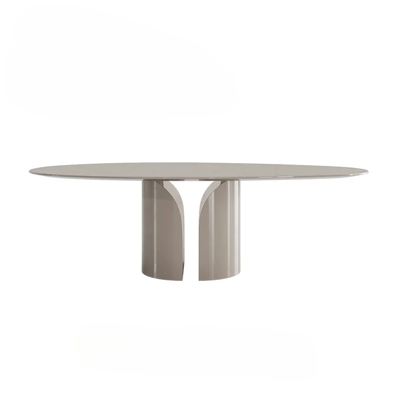 

LDItalian Minimalist Dining Table Home Modern Simple and Light Luxury Water Drop Shaped Dining Table