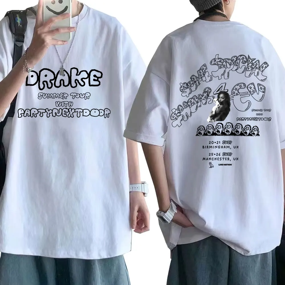 

Rapper Drake Europe Tour with Partynextdoor 2025 T-shirts Men Hip Hop Fashion Pop Music T Shirts Casual Cotton Vintage T-shirt
