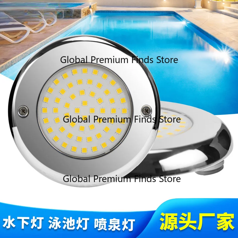 RGB All- Stainless-Steel Spanish Pool Light with WiFi & Bluetooth Remote Control Underwater Water Feature Light