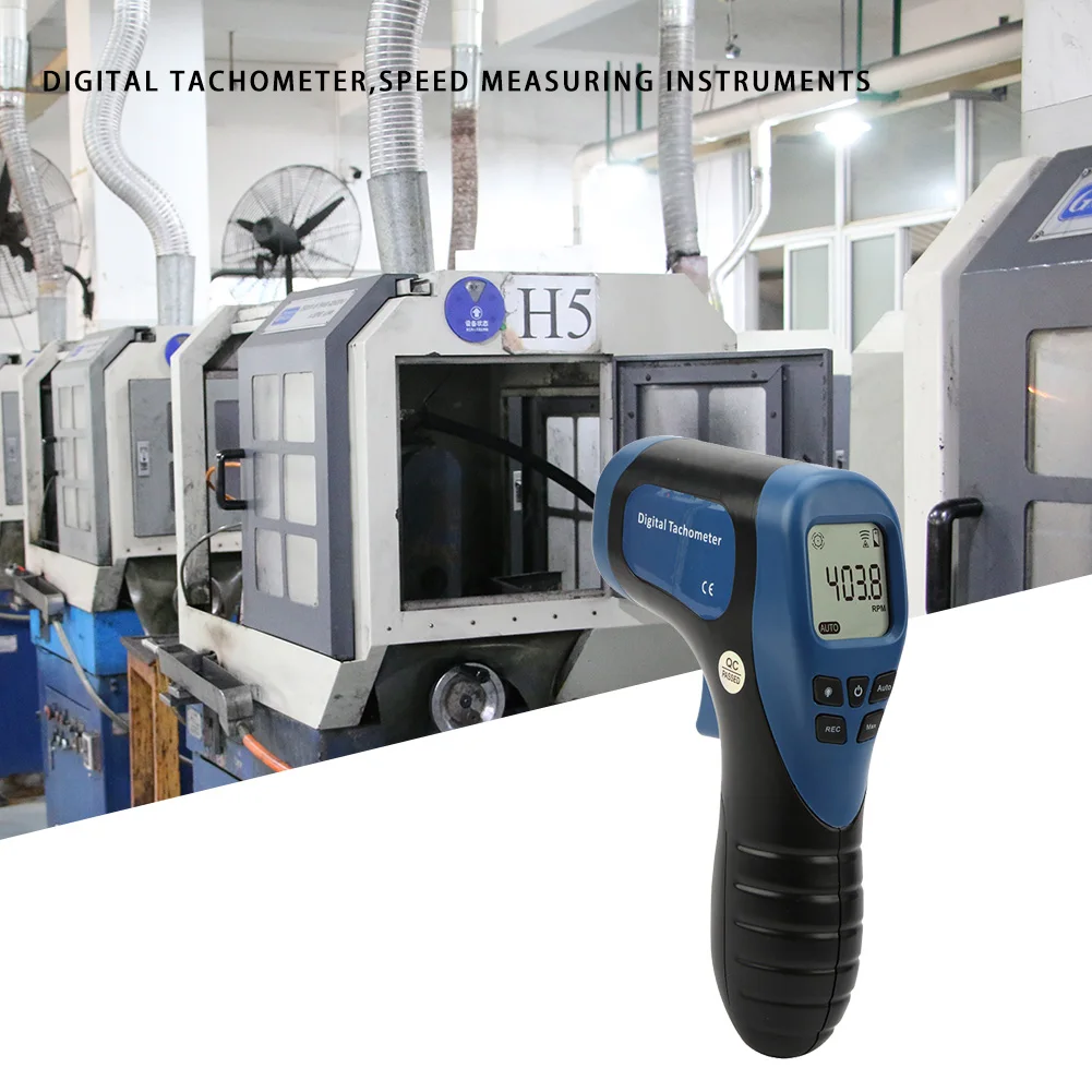 Handheld Digital Motor Lathe Speed Gauge 2.5RPM-99999RPM Non-Contact RPM Tach Speed Gauge Motor Speed Gauge Gun Diagnostic Tool