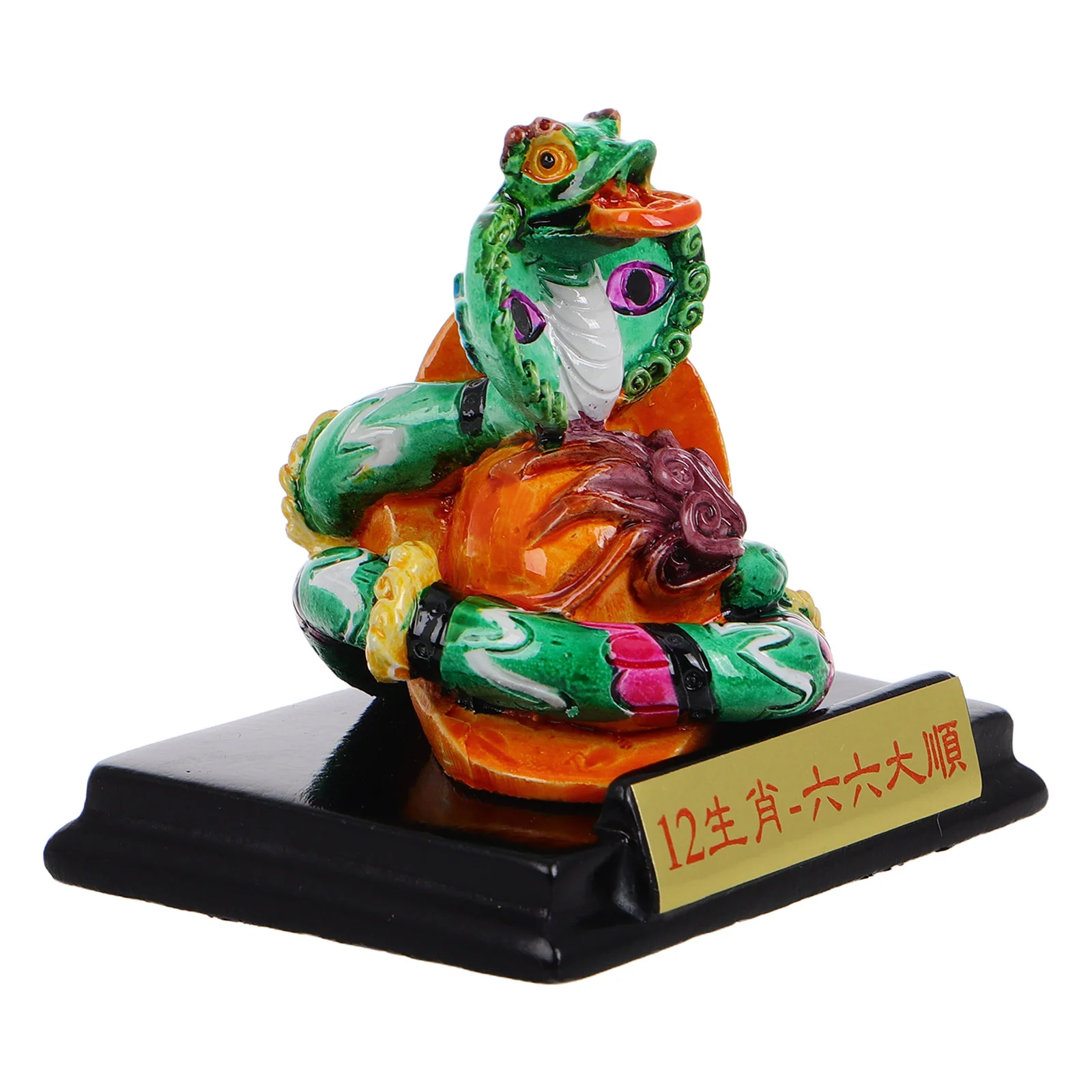 Year of The Snake Painted Ornaments Mini Feng Shui Figurine Chinese Zodiac Figurines