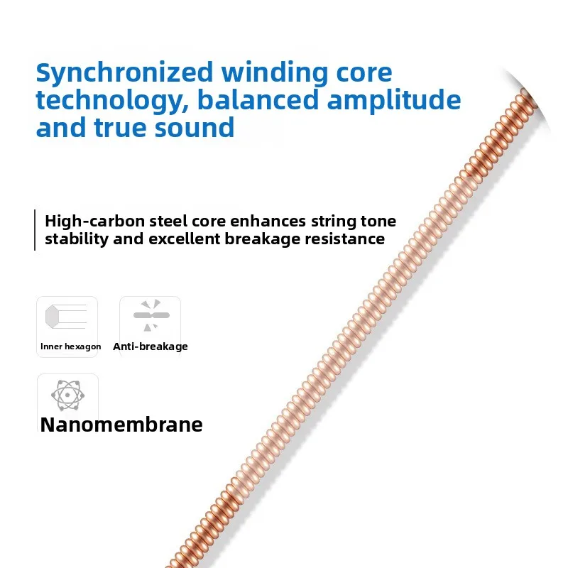أوتار Orphee، سلسلة Musket، أوتار جيتار صوتية جديدة مطلية بالمزدوج، أوتار جيتار صوتي #3