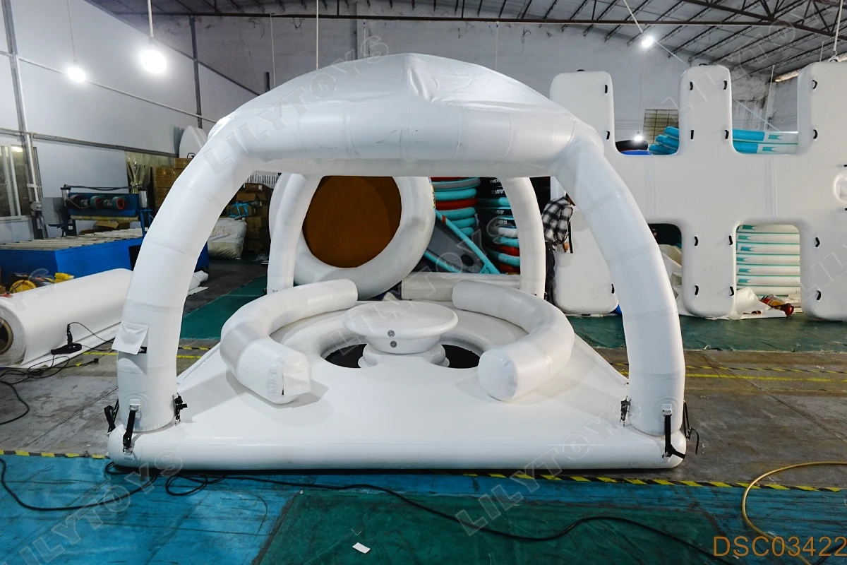 Drop Stich Inflatable Floating Dock Tent Inflatable Leisure Tent Sofa for Pool Party