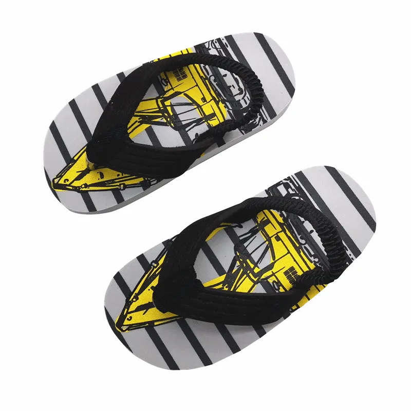 

Slippers Kids 2026 Summer Comfortable Breathable Flip Flops for Boys Baby Beach Clogs Cartoon Excavator Sandals