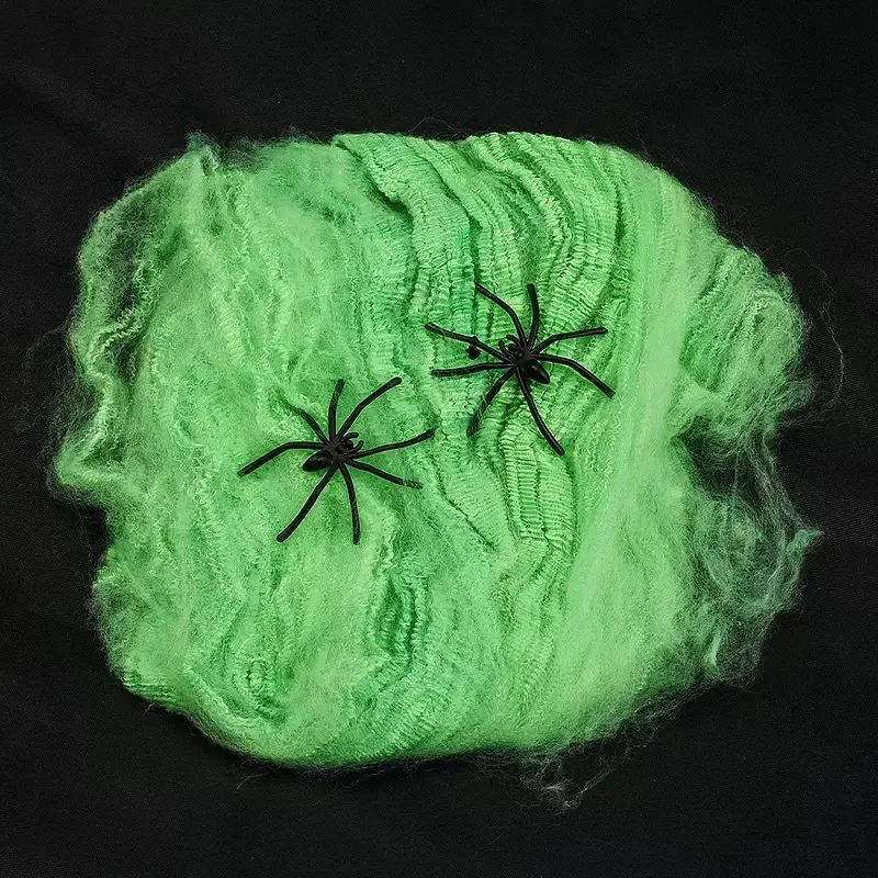 Halloween künstliches dehnbares Spinnennetz mit Spinnen Dekoration für Gothic Geisterhaus Party Horror gruselige Requisiten Accessoires realistisch langlebig perfekt für Innen Außen Halloween Partys und schaurige Dekor – Detail 21