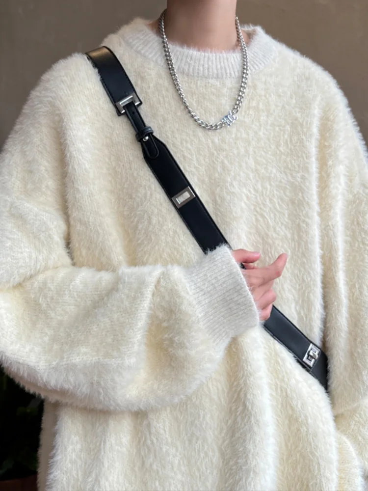 

Мужской свободный повседневный вязаный свитер: мягкий, уютный, в стиле японского ретро, осенне-зимняя новинка, премиум-класс, полиэстер