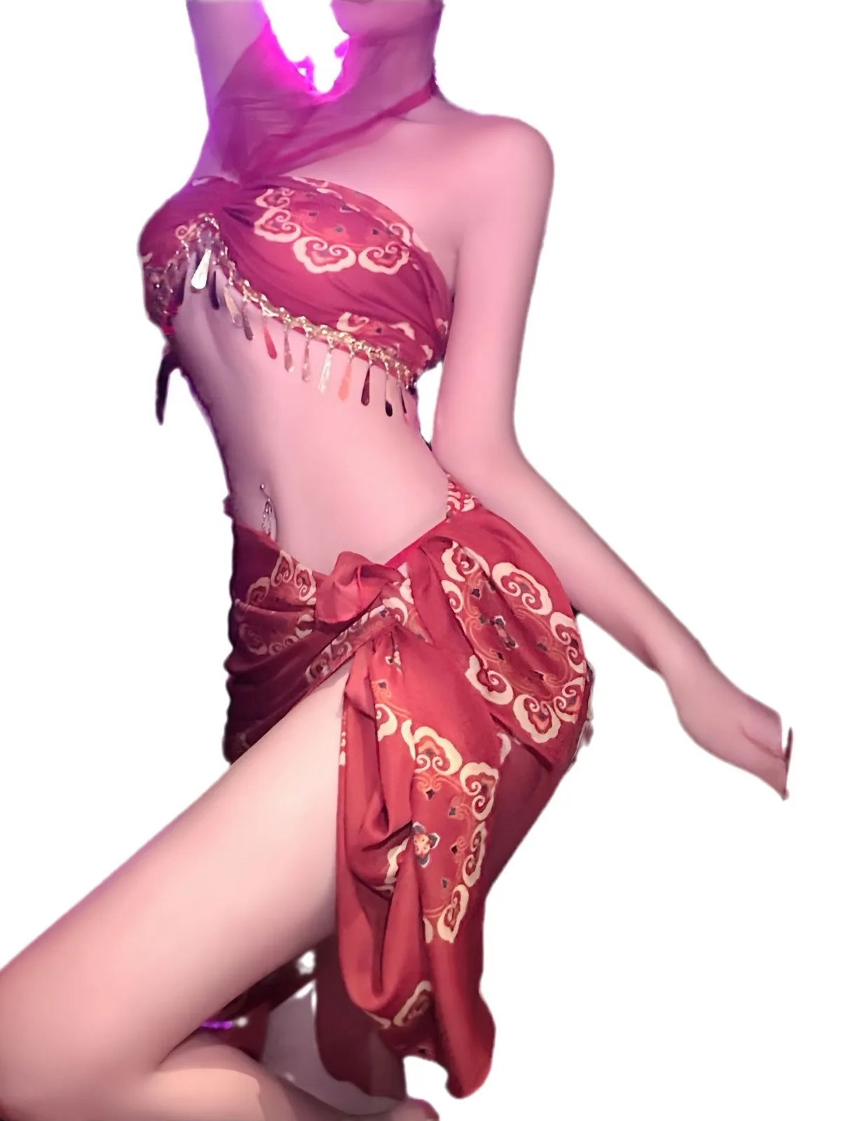 Lingerie esotica sexy danza volante concubina esotica intrattenimento musiche e canzoni placcato oro abito trasparente moda elegante sexy coreano top 703Z