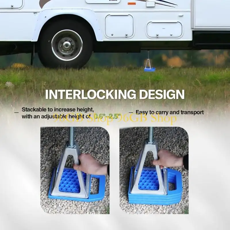 96GB 4Pcs RVs Leveling Blocks ABS Leveling Block for Campers Jacks Support on Grass