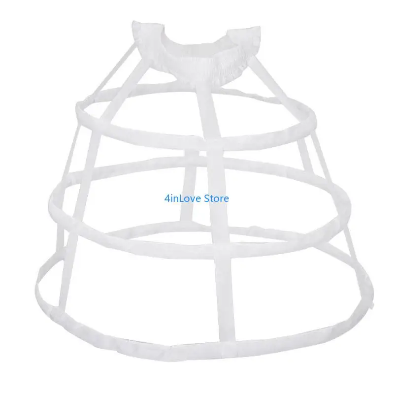 T4MD Dames 3 Hoops Panner Petticoat Hollow Out Birdcage Rok Wedding Bridal