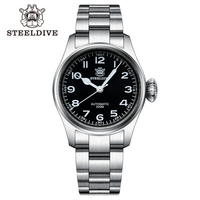 STEELDIVE SD1928M Big Onion Crown Automatic Mechanical Pilot Sapphire Crystal NH35 Movement 200M Waterproof Swiss Luminous Watch