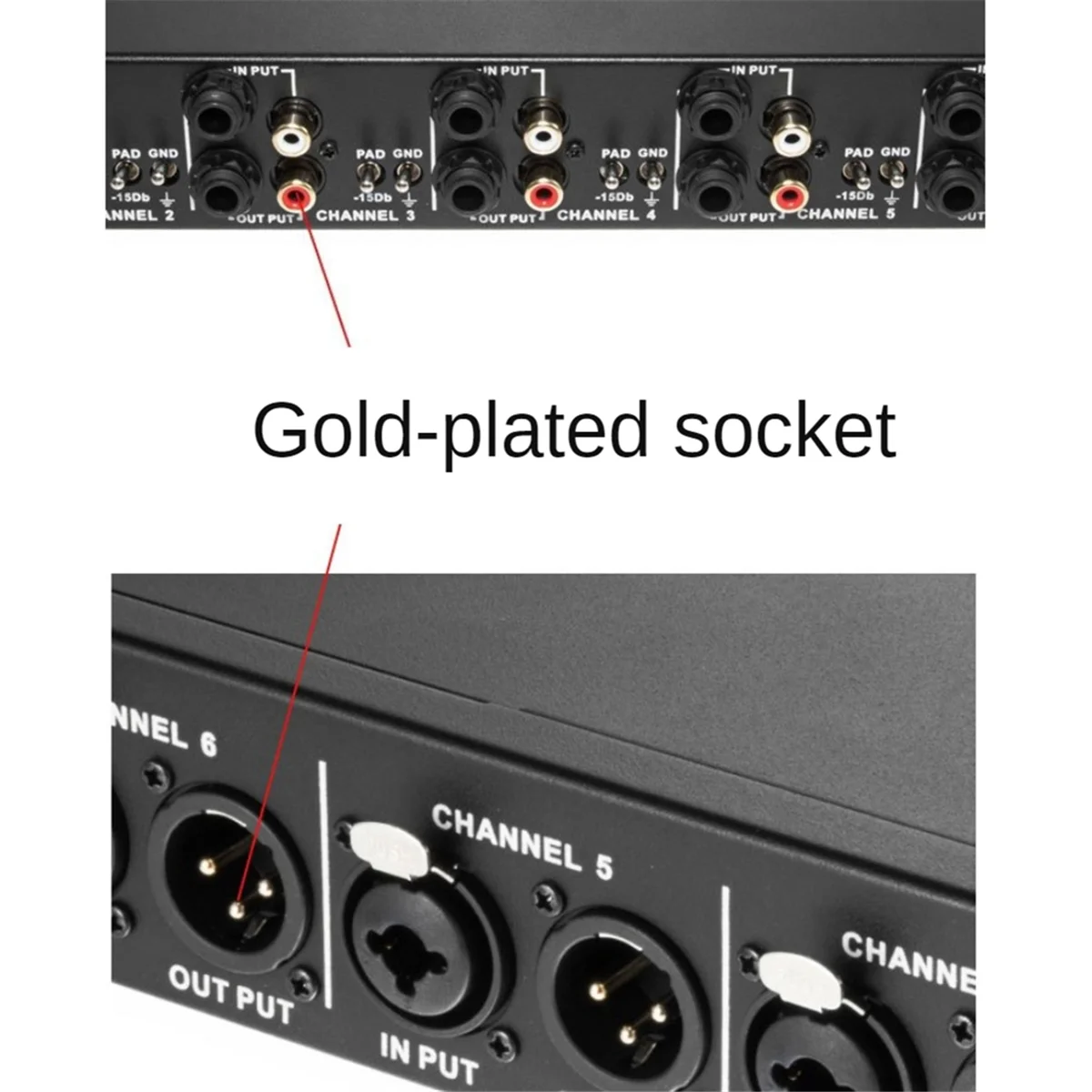 T8 Multi-Function 8-Channel Audio Isolator 1U Rack Mounted XLR 6.35mm Audio Isolator Eliminates Current