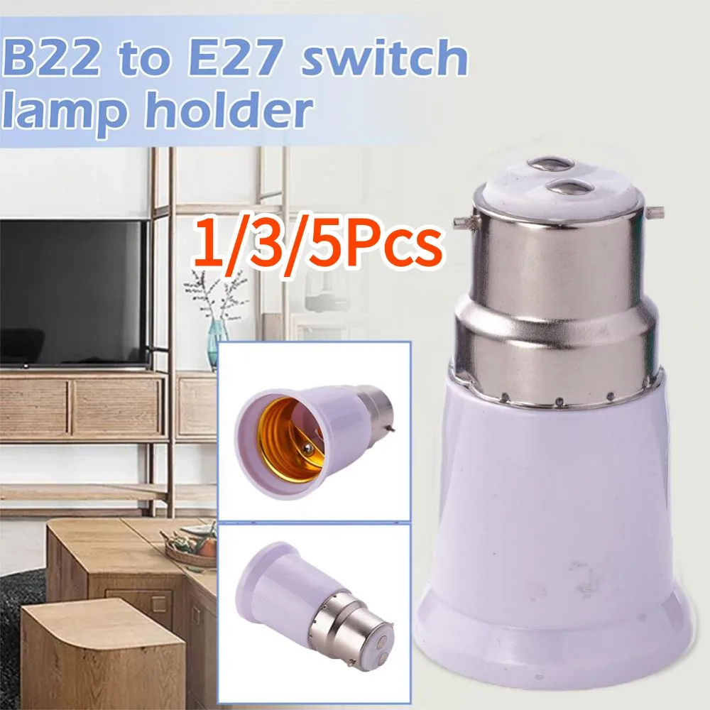 1/3/5Pcs B22 to E27 Bulb Socket High Quality Lamp Base Converter Adapter PC Fireproof Lamp Holder for Led Corn Bulb Spotlight