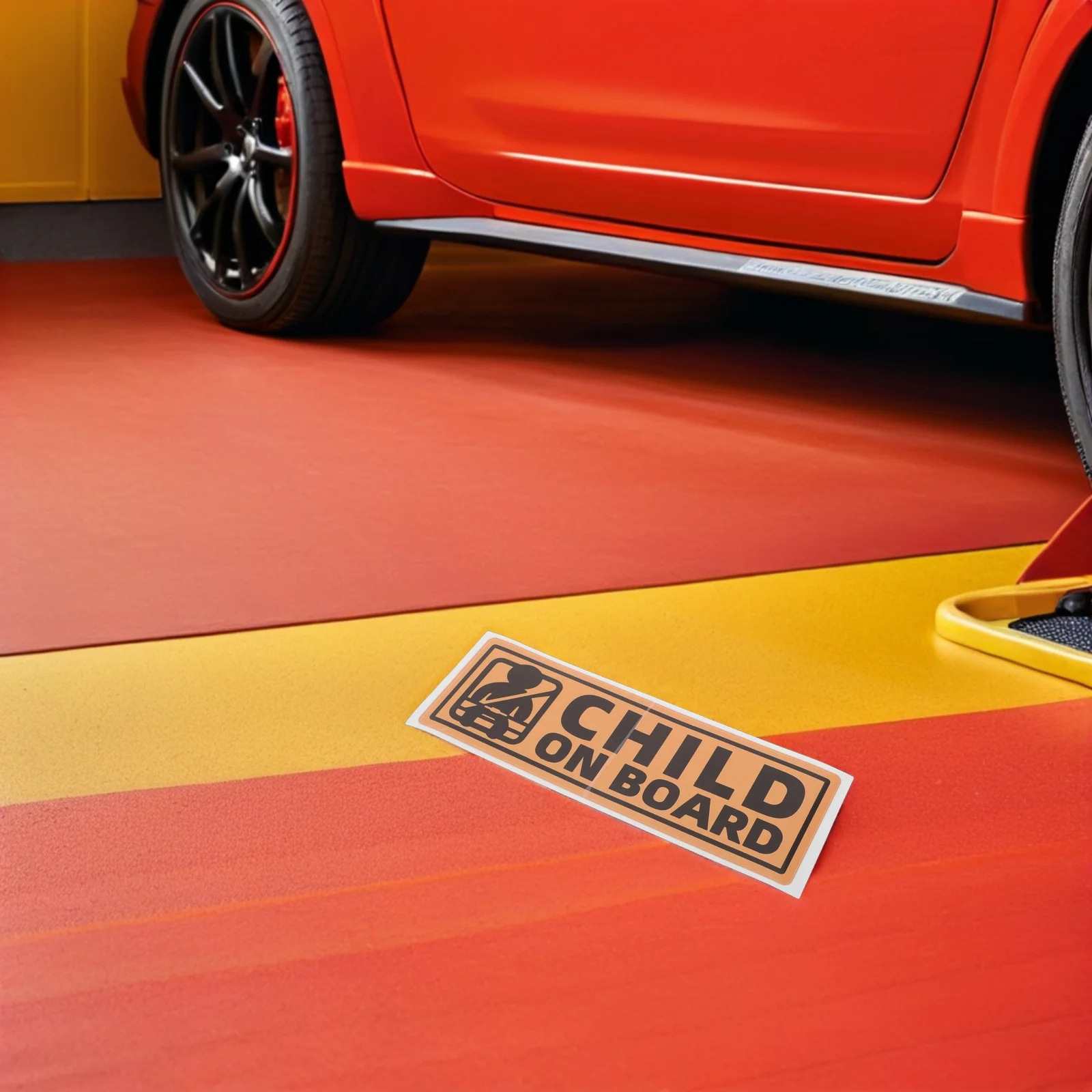 10 قطع من ملصقات تحذير السيارة باللون الأصفر الساطع على اللوحة، علامة أمان ممتصة للصدمات مقاومة للماء لشاحنة النافذة الخلفية