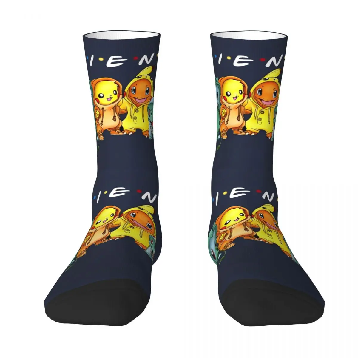 Chaussettes de Noël coordonnantes Pikachu pour hommes, bas vintage, design d'escalade d'hiver, cadeau de qualité, joyeux Noël