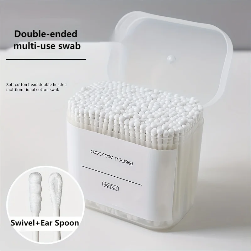 200pcs/400pcs Cotton Swabs for Ear Picking Medical Cotton Swabs Baby Ear Spoon Ear Cotton Swabs Disposable Double-ended