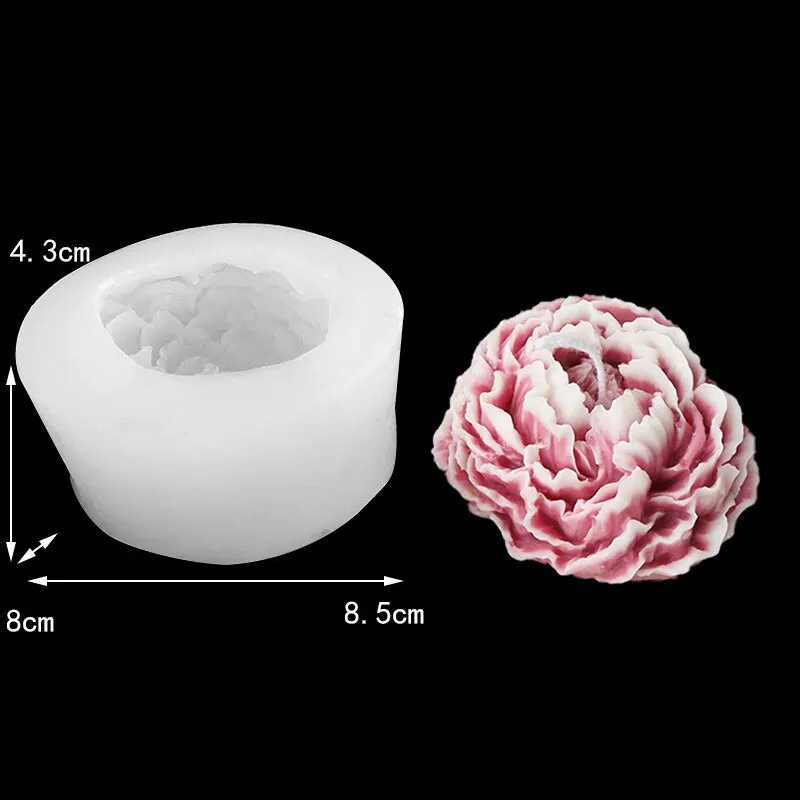 Large Peony Flower Handmade Soap Silicone Mold Aromatherapy Plaster Glue Mold Jewelry Candle Souvenir Mold