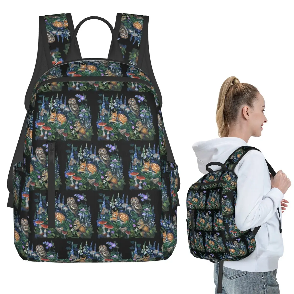 Enchanted Forest Backpack Student BookBag Kids School Bag Computer Shoulder Bags Boys Girls