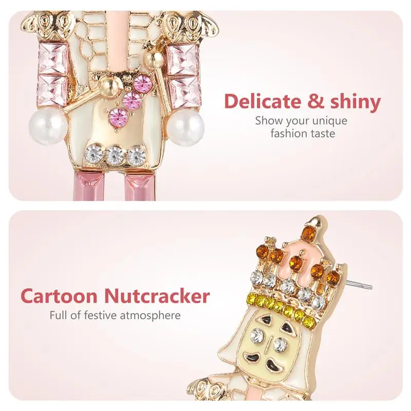  Nutcracker Earrings Teen Girl Gifts Jewlary Girls Christmas Stud Metal Xmas for Women