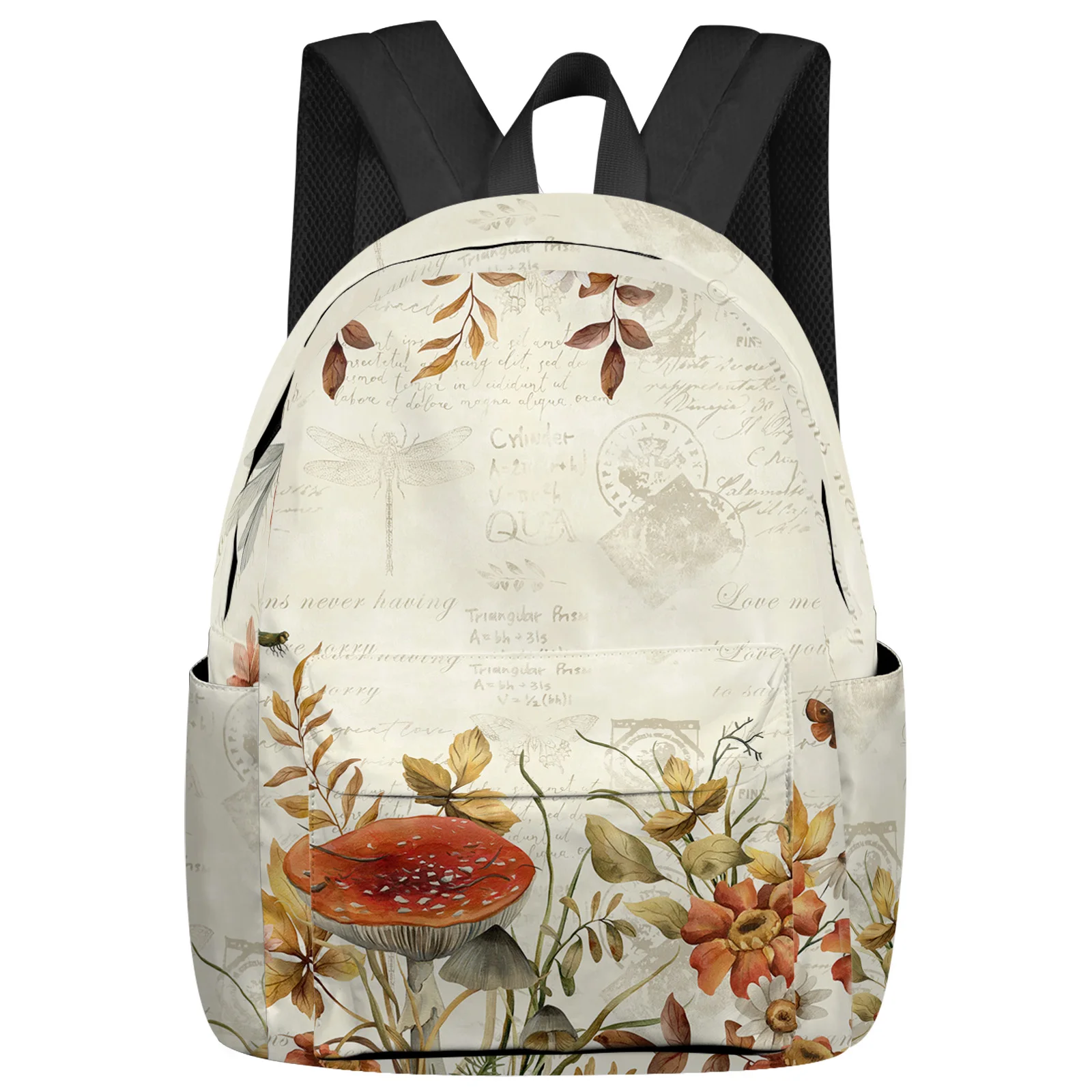 

Mushroom Flower Butterfly Dragonfly Student School Bags Laptop Custom Backpack For Men Women Female Travel Mochila