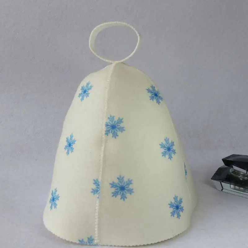 Felt Sauna Hat Thickened Water Absorbent Heat Insulation Bath Hat with Hanging Loop for Sauna Spa and Bathroom Use