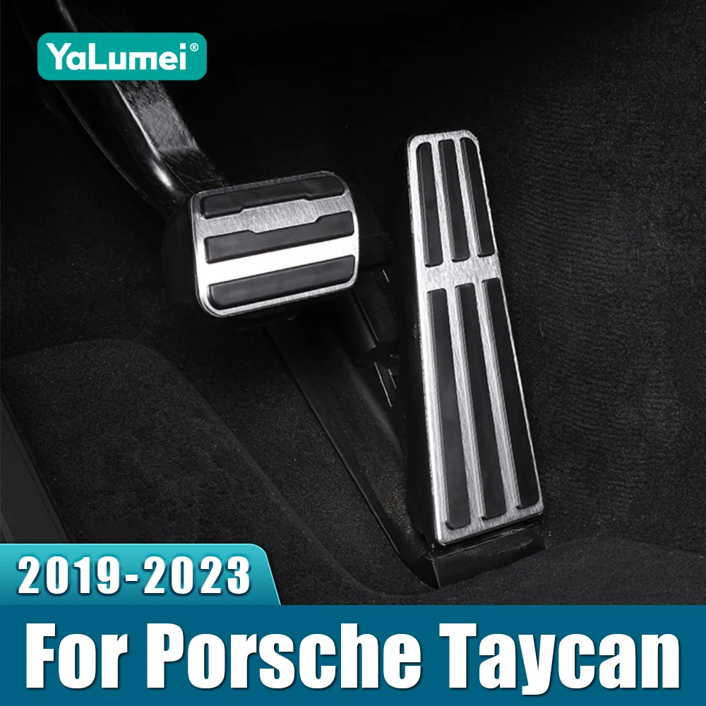Für Porsche Taycan 2019 2020 2021 2022 2022 2023 Aluminium Auto Fuß Pedal Kraftstoff Gaspedal Bremspedale Abdeckung Nicht-slip Pad