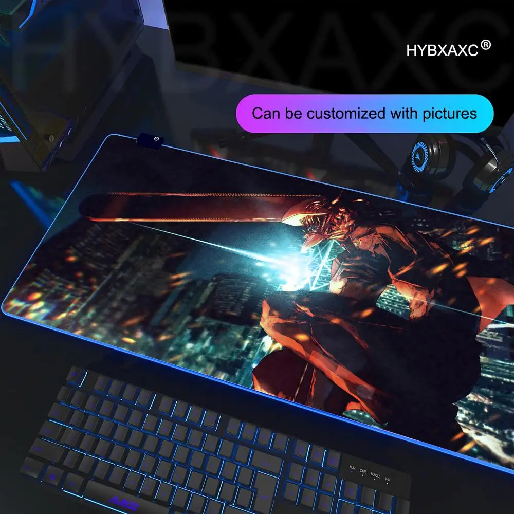 

Коврик для мыши Игровой коврик Бензопила Man RGB Игровой коврик для мыши Настольный коврик HD Gamer Большой светодиодный светильник XXL Коврики для мыши ПК Компьютерный ковер