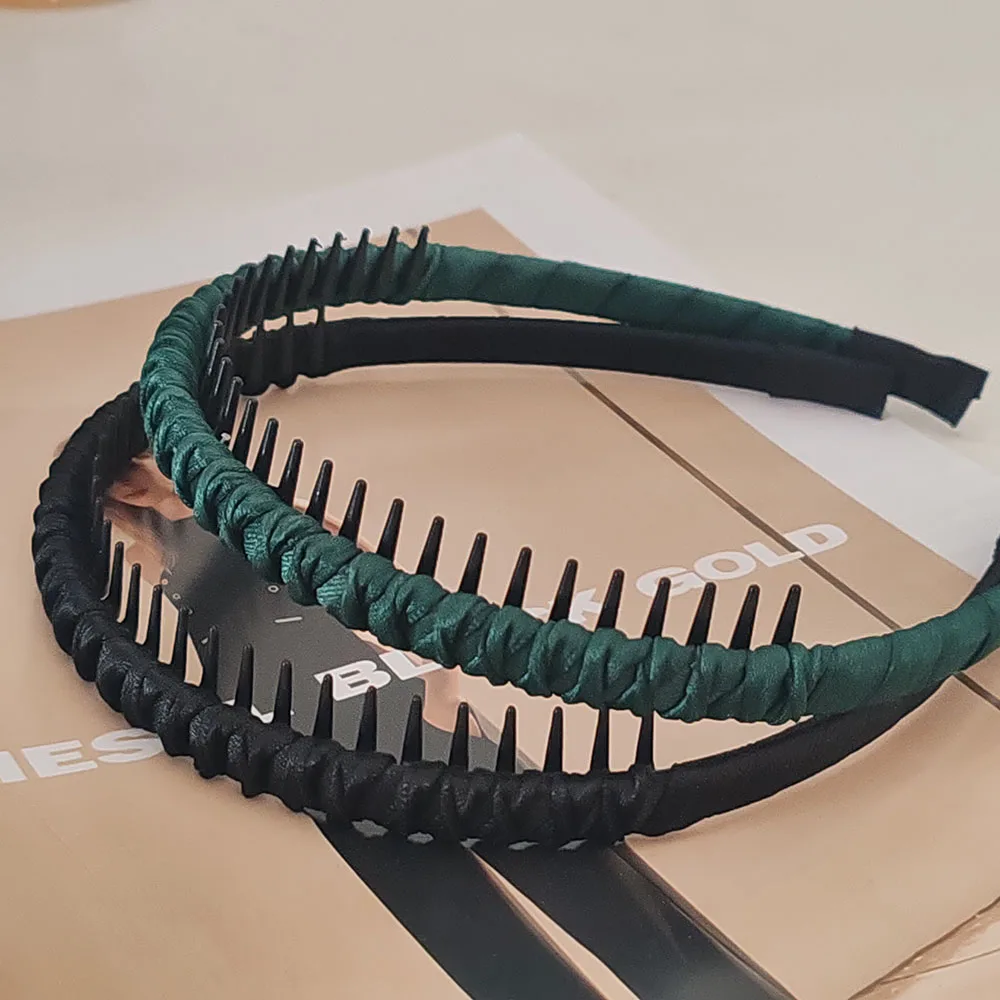 2pc Nette Kunststoff Schwarz Braun Zahn Anti-skid Stirnband Frauen Mädchen Haar Bands Elegante Washface Haarband Haar Zubehör – Detail 10