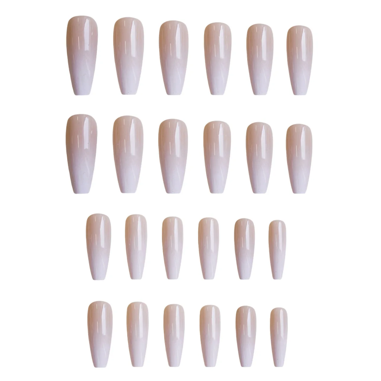 Nude Color Fake Nails Long Coffin Press on Nails Gradient Color False Nails Tips Gentle Wearable Manicure for Women Girls