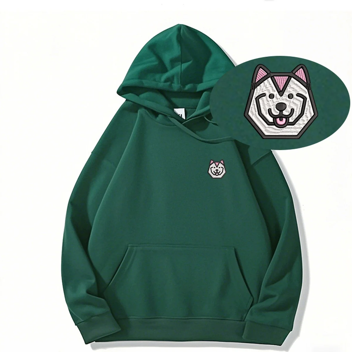 

Luxury Husky Art Embroidery Hoodie | Streetwear-sudadera hombre nuevo en sudaderas Camping &Hiking Embroideried Pullover Hoodies