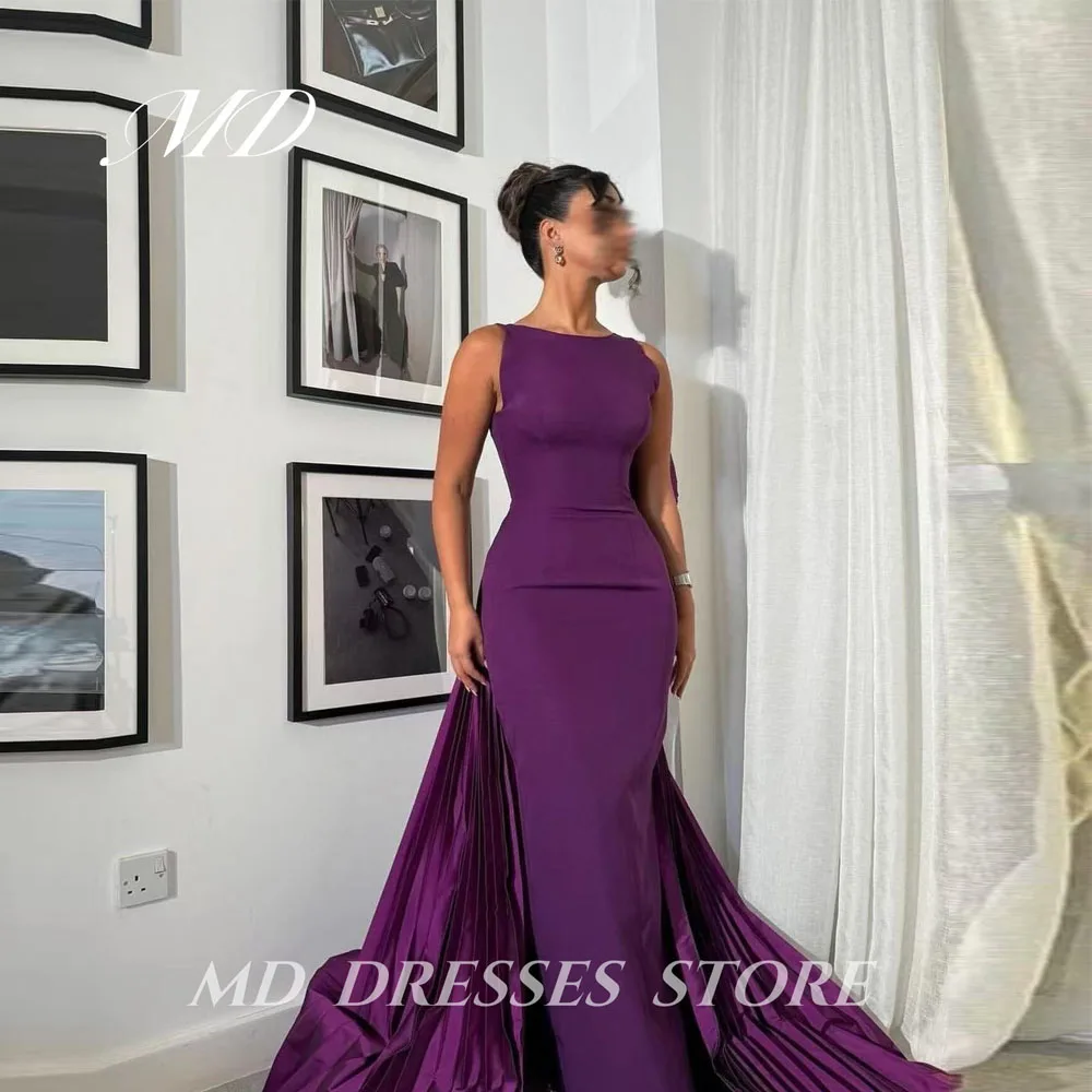 

MD Elegant Purple Sheath Evening Gown Backless Trumpet Sleeveless Special occasion vestidos de fiesta customised Prom Gown 2025