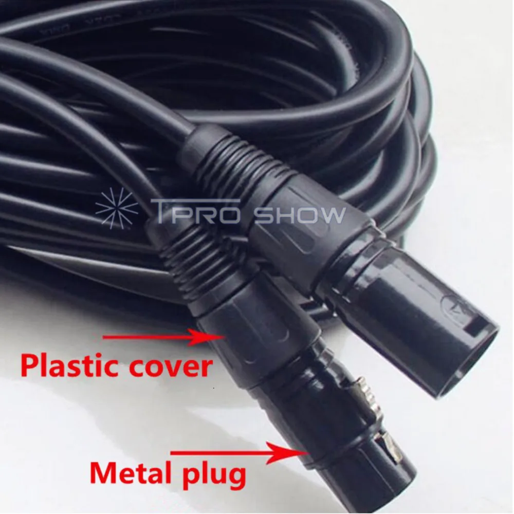 15M 10M DMX Cable For DJ Audio Stage Lights Foil Shield 3Pin XLR Connector DMX Signal Transfer Console Moving Head Smoke Machine