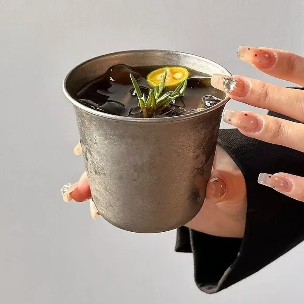 

Reusable Vintage Cold Drink Cup Industrial Style Food Grade Coffee Mug Drop Resistant Anti Slip Ice Cream Cup BBQ