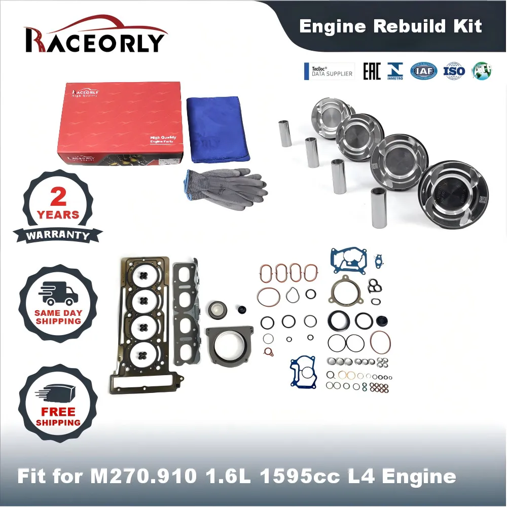 RACEORLY M270 1.6L Full Gasket Piston Set For Mercedes CLA GLA A220 2013-2019