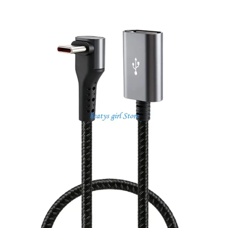 C7AB USB Type C Host Cable to USB-A Female Port, Angled Short Form, 480 Mbps and 2A Support for Desk Access Tasks Daily
