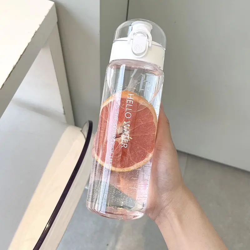 

1pc-Summer Sports Water Cup, Large Capacity Portable Plastic Cup, High Temperature Resistant Simple Anti-fall Water Bottle
