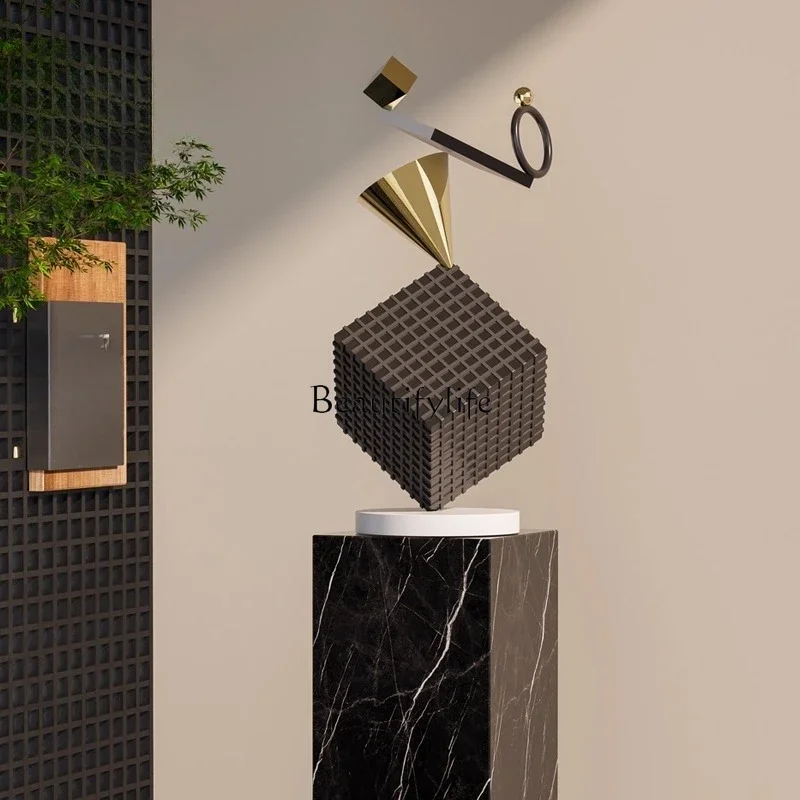 

P13High-class geometric architectural sculpture ornament Floor-to-ceiling shopping mall hotel art decoration
