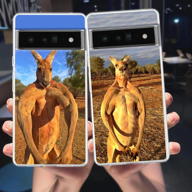 Für Google Pixel 10 Pro Transparente Handyhülle Pixel 9 Pro XL Pixel 8 Pro 9A 8A 7A 7 6A 6 Pro Weiche TPU-Hülle Strong Kangaroo