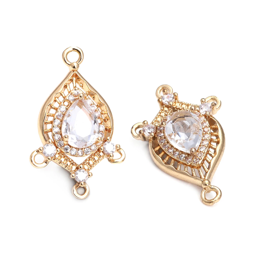 High Quality 18K Gold Color Brass and Zircon More Style Earrings Connect Charms Pendants Jewelry Making Diy Findings Accessories