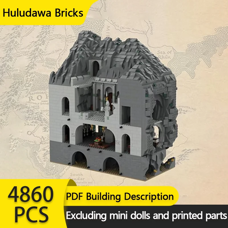 Ring Movie Model MOC Building Bricks Fortress On A Rock Block Line Modular Technology Gifts Holiday Assemble Children Toys Suit