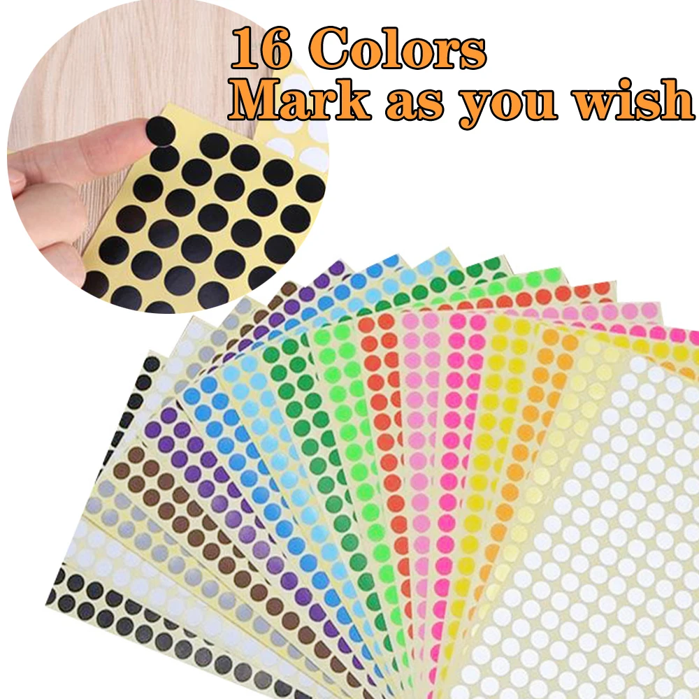 mm Self Adhesive Decals Stationery Office School Supplies Circle Dot Labels Circle stickers Round Stickers Color Coding Labels