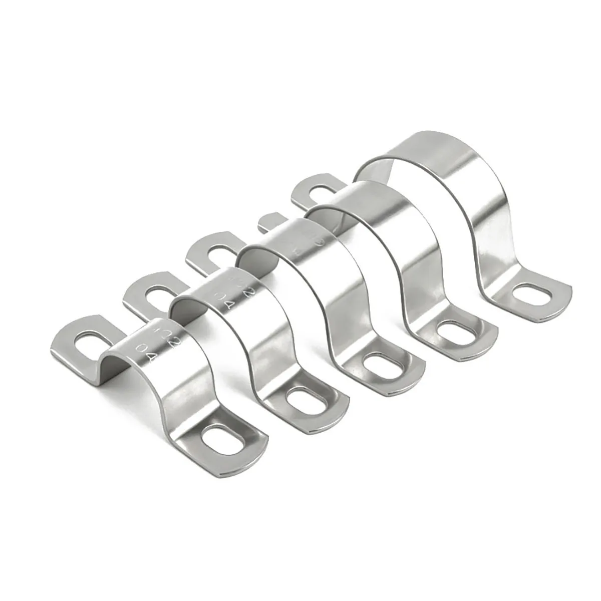 304 Stainless Steel Thickened Single Side Saddle Clamp Single Hole P-type Pipe Clamp Water Pipe Fixed Buckle Hose Fastener