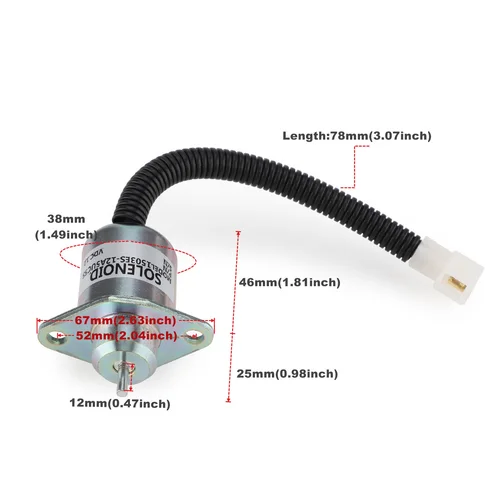 Imagen 2 del producto Solenoide de apagado de combustible, 12V, Kubota 05 Series D905 D1005 V1205 V1305 V1505 17594-6001-4 17454 1503ES-12A5UC5S SA-4569-T