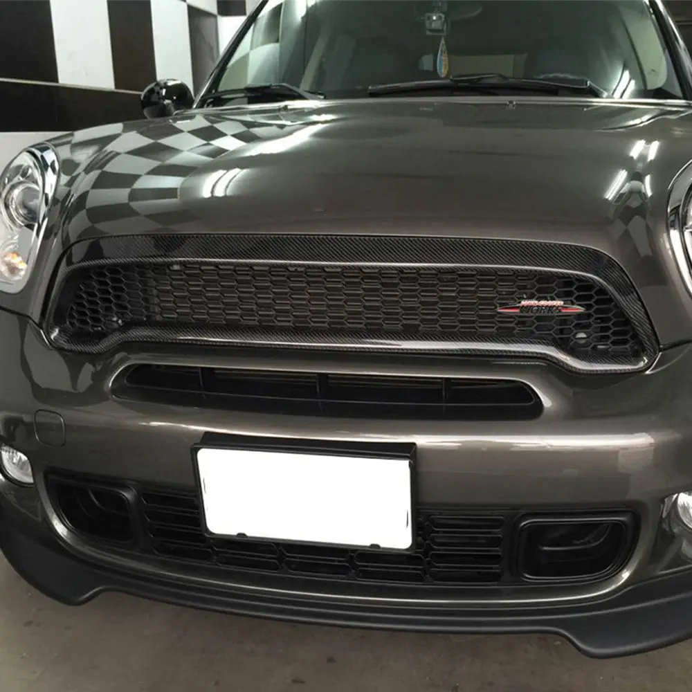 For Mini Countryman E60 OEM Design Style Front Bumper Grille Carbon Fiber Material Front Racing Grille Middle Mesh Attachment