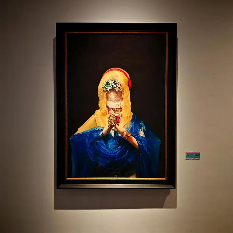 

Famous painting The Virgin in Prayer Surreal Mixed Media Canvas Poster Wall Art Livingroom Cafe Bar Studio Wall Decor Unframed