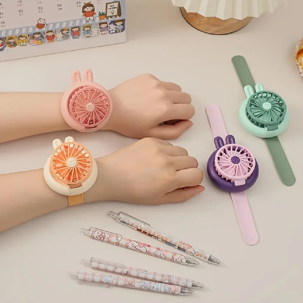 

Handheld Mini Fan USB Cartoon Watch Fan Portable Children's Outdoor Charging Fan