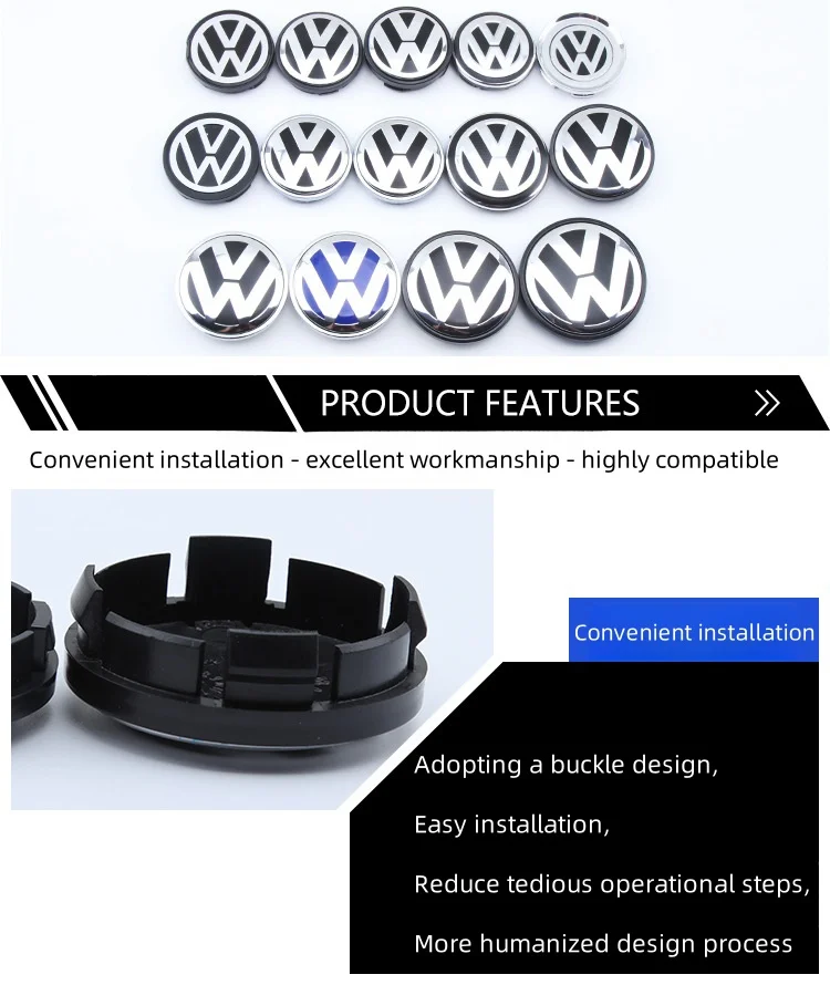 56-76mm Car Wheel Center Hub Cap Sticker Accessories For Volkswagen R-line R GTI Polo Golf Touareg Passat Magotan Tiguan Jetta