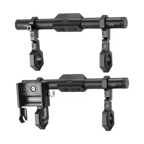 Cycling Handlebar Extension With Rechargeable Headlamp Phone Holder Waterproof Bicycle Handle Bar Extenders Bike Front Light