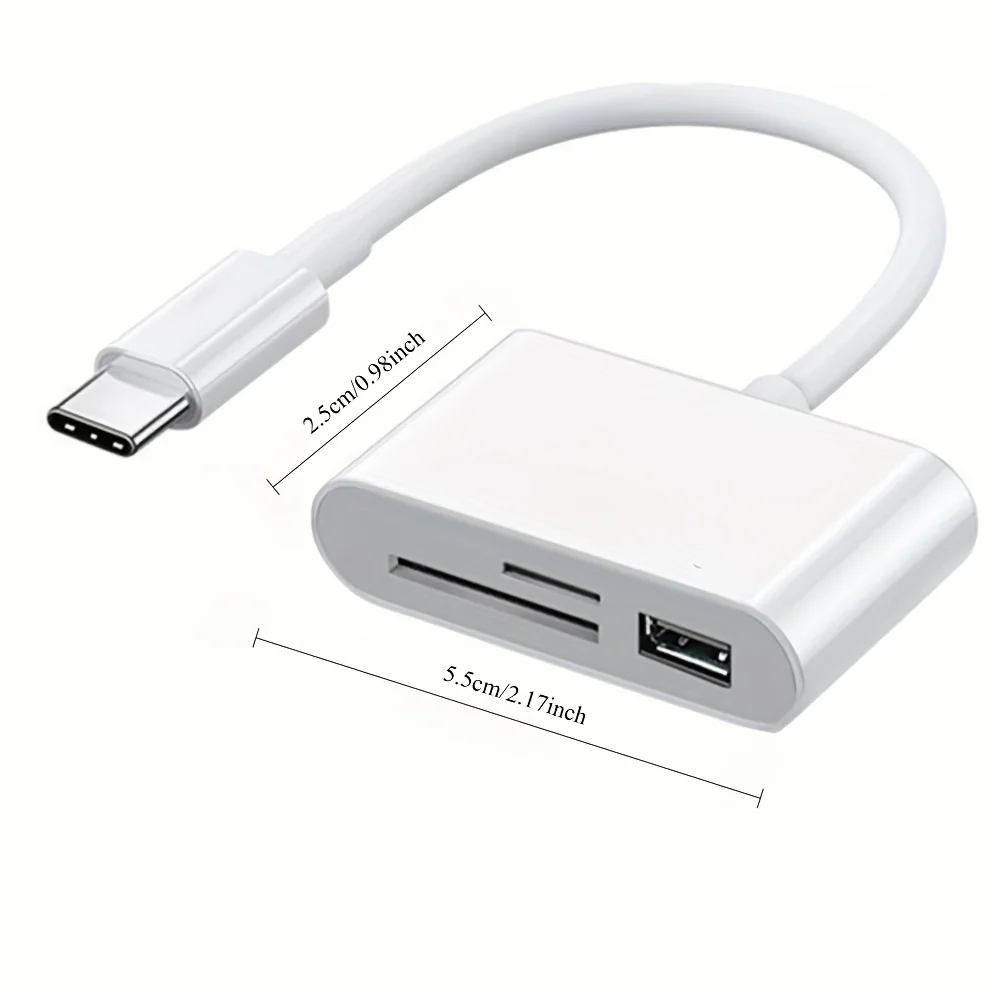 3-in-1 SD Card Reader OTG Adapter 2.0/3.0 Port Compatible for MacBook Pro Laptop PC Camera Mobile Phones