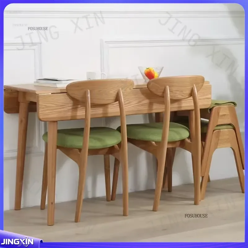 Custom for Solid Wood Folding Dining Table Rectangular Telescopic Desk Small Apartment Space Saving Office Furniture Japanese