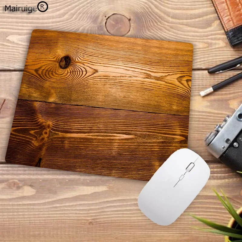 Mairuige High end Beautiful Wood Durable Rubber Mouse Mat Pad Size for 18X22CM  Gaming Mousepads Big promotion For Russia